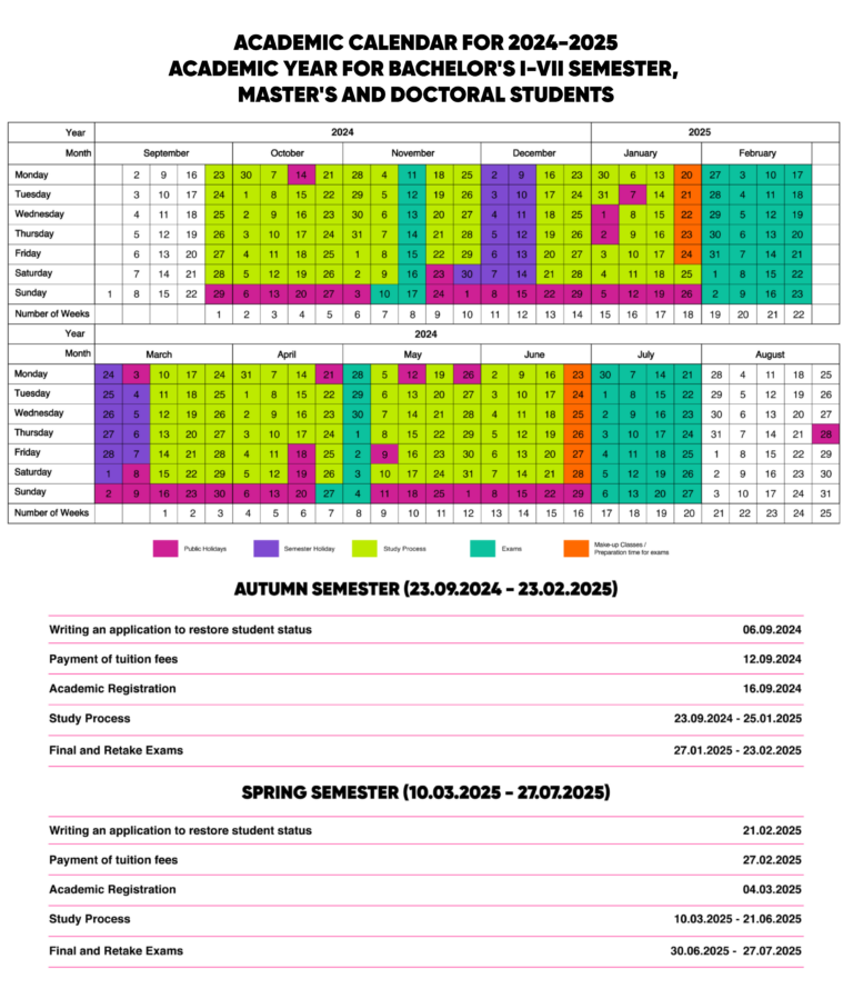 Academic Calendar - BTU